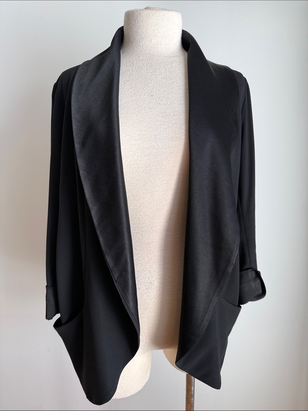 WILFRED Black Draped Open-Front Jacket - Women